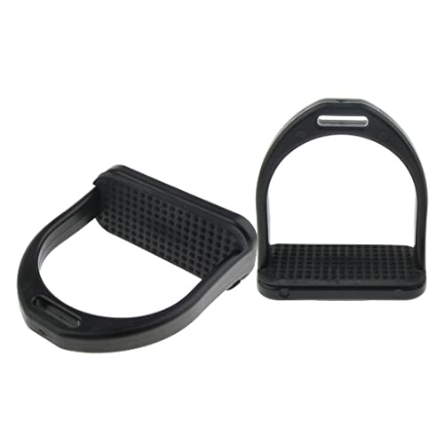 N/A Black Western Stirrups Safety Bendy Horse Riding Equestrian for Men Women Accessories (Color : As Shown, Size : One Size)