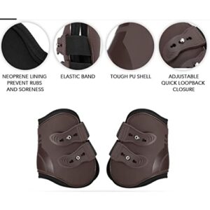 N/A Front Hind Leg Boots Adjustable Horse Leg Boots Equine Front Hind Leg Guard Equestrian Tendon Protection Horse Hock Brace (Color : Brown, Size : One Size)