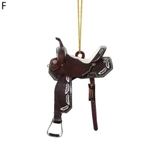 Hanging Charms Eco-Friendly Realistic Looking Saddle Western Car Interior Decor Rearview Accessories for Home F