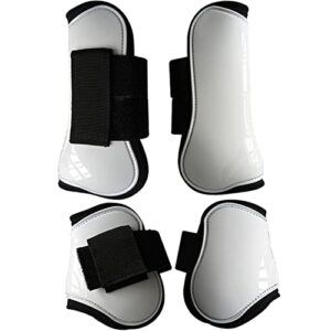 n/a horse tendon boots,pu hard shell,neoprene lining.to protect horse's legs (color : white, size : m code)