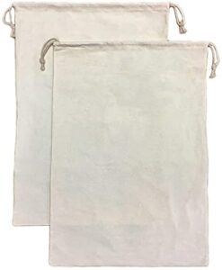 cotton canvas heavy duty laundry bags - 2 pcs - natural cotton - versatile multi use - 19.7"x 27.6" - ideal for home, hotels, rental spaces, vacation homes, college dorm & travel
