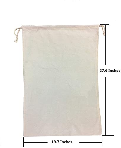 Cotton Canvas Heavy Duty Laundry Bags - 2 PCS - Natural Cotton - Versatile Multi Use - 19.7"x 27.6" - Ideal for Home, Hotels, Rental Spaces, Vacation Homes, College Dorm & Travel