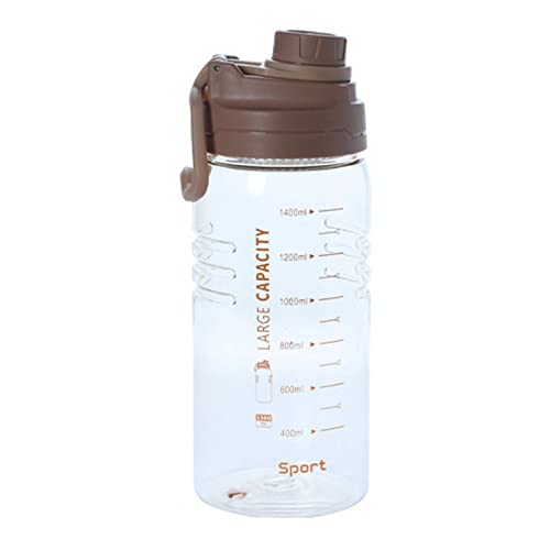 NUZYZ 1.5L water bottle high temperature resistant PC material gym water bottle large capacity waterbottle with handle reusable water bottle Coffee 1.5L