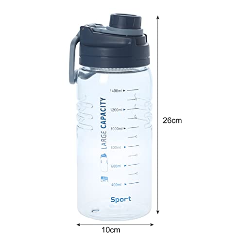 NUZYZ 1.5L water bottle high temperature resistant PC material gym water bottle large capacity waterbottle with handle reusable water bottle Coffee 1.5L