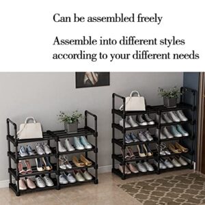 SMYOUQE 5 Tier Shoe Rack For Closet, 20 Pairs Sturdy Metal Shoe Shelf Storage Organizer, Small Space Wide Adjustable Tall Low Stackable, Shoe Rack For Closet Entryway Floor 36 Inch Wide, Black