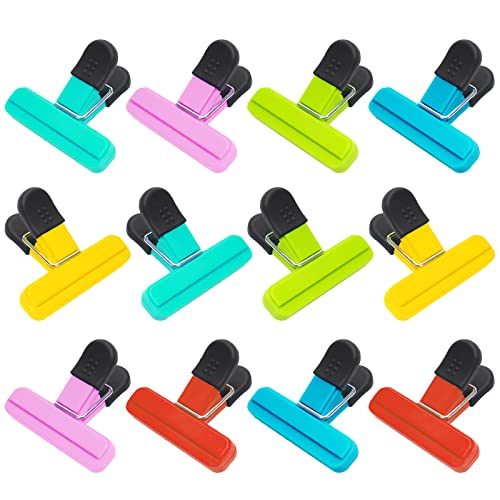 NiHome Chip Clips 12 Pack Bag Clips for Food Packages Chip Bag Clips for Food Storage Snack Clips with Air Tight Seal Grip 6 Colors