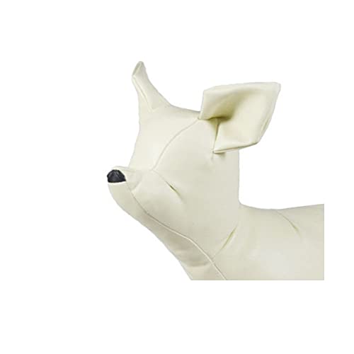 pawstrip Dog Mannequin PU Leather Pet Clothing Display Mannequin Dog Mannequin Display Stand Sewing Dog Standing Model Pet Store Mannequin for Clothes Display Cute Hangers for Dog Clothes White, S