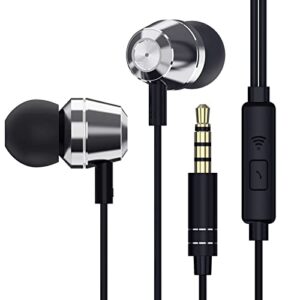 tijjywwil earphones,earphones wired with built-in microphone,noise isolating wired earbuds ,metal earphones,fits all in-ear headphones with 3.5mm
