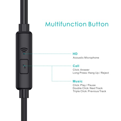 Tijjywwil Earphones,Earphones Wired with Built-in Microphone,Noise Isolating Wired Earbuds ,Metal Earphones,Fits All in-Ear Headphones with 3.5mm