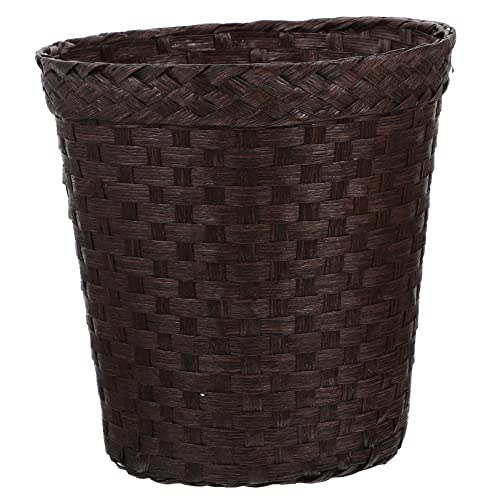 DOITOOL Woven Trash Can Rattan Garbage Bin Wicker Small Waste Basket Water Hyacinth Flower Pots Plant Basket Storage Basket for Home Office Coffee