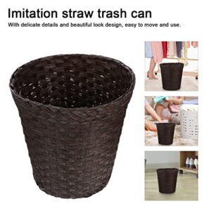 DOITOOL Woven Trash Can Rattan Garbage Bin Wicker Small Waste Basket Water Hyacinth Flower Pots Plant Basket Storage Basket for Home Office Coffee