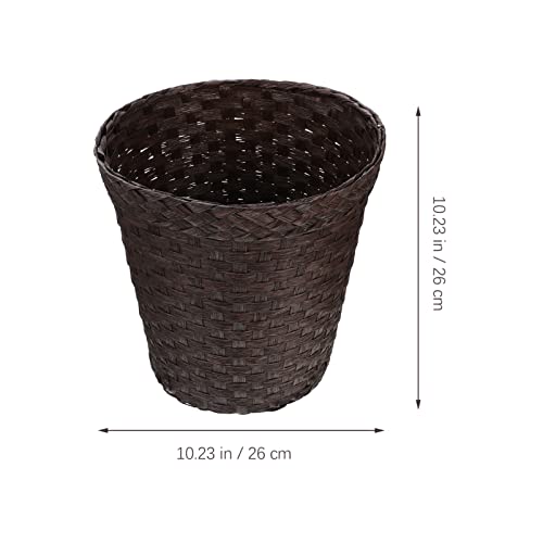 DOITOOL Woven Trash Can Rattan Garbage Bin Wicker Small Waste Basket Water Hyacinth Flower Pots Plant Basket Storage Basket for Home Office Coffee