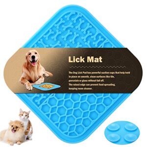 lick mat for dog and cat, dog slow feeder mat for bathing grooming nailing trimming, food-grade, non-toxic…