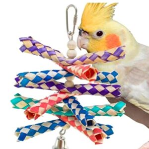 hypeety parrot nibbling toy bird toy colorful braided string