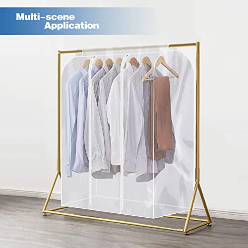 47'' Extra Large Clear Hanging Garment Bags for Closet Storage, Garment Rack Cover for hanging clothes, Sealed Clothes Dust Cover to Protect Coats, Suits, Dresses（with 5 Cedar Wood Chips）