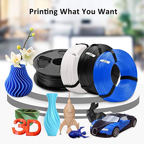 SUNLU PLA 3D Printer Filament Neat Spool, PLA Filament 1.75mm Dimensional Accuracy +/- 0.02mm, 1kg(2.2lbs), Reusable MasterSpool, Black