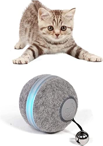 VANLYTPET Cat Automatic Toy : Interactive Cat Toys Ball with Bell Smart Cat Toys for Indoor Cat Kitten, Kitten Moving Bouncing Rolling Ball with Lights