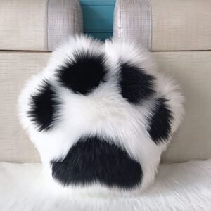 unlockgift fluffy throw pillows, fuzzy decorative pillows paw shaped cushion, decor for for living room/bed room/dining room/office sofa/cars/chairs-p04