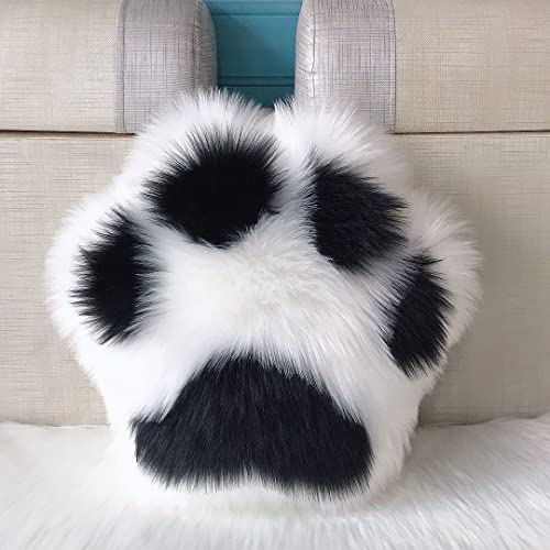 unlockgift Fluffy Throw Pillows, Fuzzy Decorative Pillows Paw Shaped Cushion, Decor for for Living Room/Bed Room/Dining Room/Office Sofa/Cars/Chairs-P04