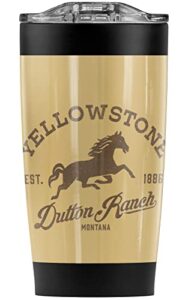 logovision yellowstone official yellowstone dutton ranch horse stainless steel 20 oz travel tumbler, vacuum insulated & double wall with leakproof sliding lid