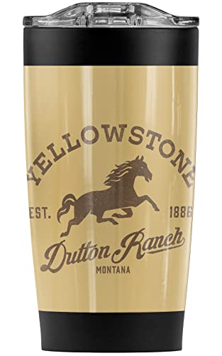 Logovision Yellowstone OFFICIAL Yellowstone Dutton Ranch Horse Stainless Steel 20 oz Travel Tumbler, Vacuum Insulated & Double Wall with Leakproof Sliding Lid