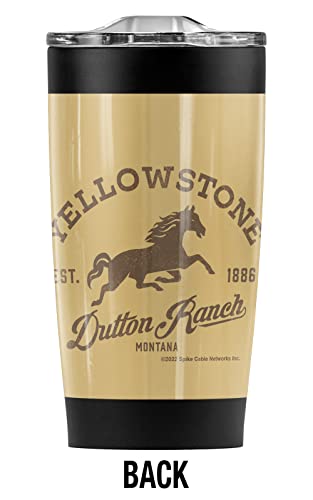 Logovision Yellowstone OFFICIAL Yellowstone Dutton Ranch Horse Stainless Steel 20 oz Travel Tumbler, Vacuum Insulated & Double Wall with Leakproof Sliding Lid