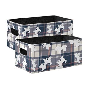 scottish dog storage basket felt storage bin collapsible toy boxs decorative baskets organizer for pet supplies magazine