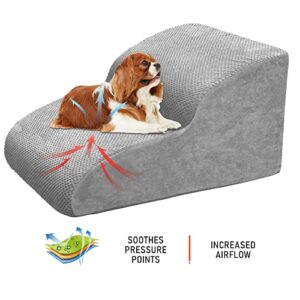 Dog Stairs for Small Dogs, High Density Foam Dog Ramp, Extra Wide Non-Slip Pet Steps for High Beds Or Couch, Soft Foam Doggie Ladder for Dogs Injured, Older Pets, Small Cats