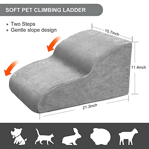 Dog Stairs for Small Dogs, High Density Foam Dog Ramp, Extra Wide Non-Slip Pet Steps for High Beds Or Couch, Soft Foam Doggie Ladder for Dogs Injured, Older Pets, Small Cats