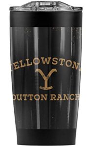 yellowstone official yellowstone arched logo stainless steel 20 oz travel tumbler, vacuum insulated & double wall with leakproof sliding lid