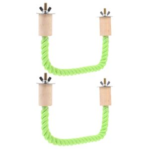 ipetboom parrot stand bars parrot bite toy 2pcs parrot perch platform cage bird climbing stand bird bungee toy for parakeet cockatoo conure lovebirds finch canaries bird cage stand parrot rope perch