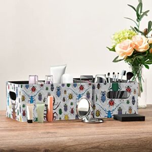 Colored Beetles Bugs Storage Basket Felt Storage Bin Collapsible Towel Storage Decorative Baskets Organizer for Clothes Towels Magazine