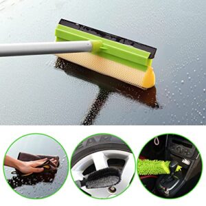 OCR 62" Car Wash Brush with Long Handle, Chenille Microfiber Car Wash Mop, Car Wash Mop with Detachable Pole, Windshield Squeegee, Wheel Brush, Car Cleaning Supplies Kit for Truck, RVs, Pickups