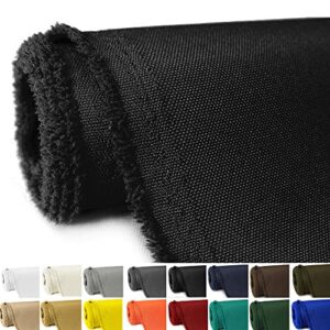 geecomfy waterproof canvas fabric by the yard water-repellent oxford materials 58" wide 600d outdoor indoor upholstery fabric heat resistant cloth for sewing diy patio furniture cover, 1 yard black