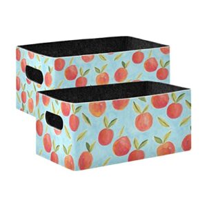 peaches blue storage basket felt storage bin collapsible storage box convenient box organizer for pet supplies magazine