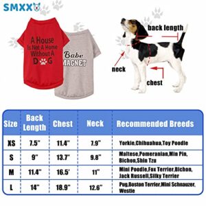 SMXXO 4 Pack Printed Dog Shirt,Dog Summer Shirt for Cats Small Dogs,Cool Dog Outfit for Boy Girl,Stretchy Pet Clothing Small Dog Sweatshirt,Cat Clothes Ropa para Perros