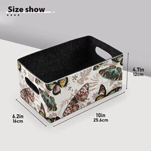 Butterfly Beautiful Storage Basket Felt Storage Bin Collapsible Towel Storage Convenient Box Organizer for Pet Supplies Magazine