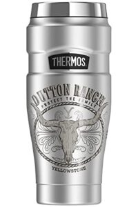 thermos yellowstone official yellowstone dutton ranch stainless king stainless steel travel tumbler, vacuum insulated & double wall, 16oz