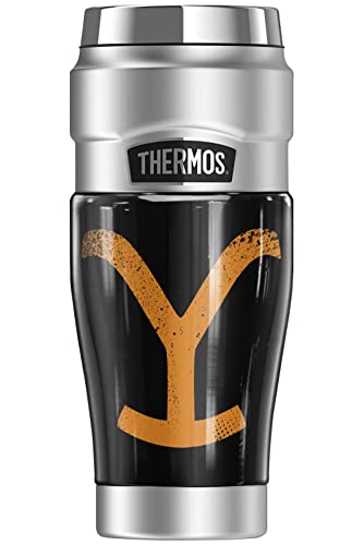 THERMOS Yellowstone OFFICIAL Yellowstone Large Brand STAINLESS KING Stainless Steel Travel Tumbler, Vacuum insulated & Double Wall, 16oz