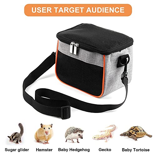 Hamster Carrier Bag,Portable Guinea Pig Travel Pouch Breathable Hamster Outgoing Bag with Adjustable Strap for Hedgehog Squirrel Guinea Hamster Pig Small Animals