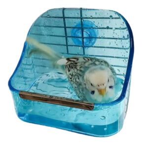 barn eleven bird bathtub, crystal pet bird bath box, bird cage parrot bathing tub, bird cage accessory bathing tub bath for small birds parakeet canary budgerigar lovebirds