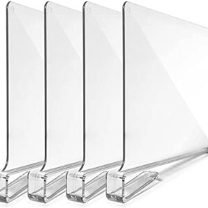 QUETEAT Acrylic Shelf Dividers for Closet Organization, Clear Closet Dividers for Shelves Purse Organizers Multifunctional Cabinet Dividers in Bedroom Kitchen and Office Shelves (4 Pack)