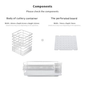 VATYA 18-8 Stainless Steel Vertical Cutlery Container, Silver