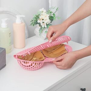 MAHOOSU Silicone Laundry Bags for Washing Machine, Laundry Bag for Bras, Bra-shaped Laundry Net, Washing Machine Laundry Bags with Clasp, Bra Washing Net Bag with Color Pink, Blue, Purple, Grey (Pink)