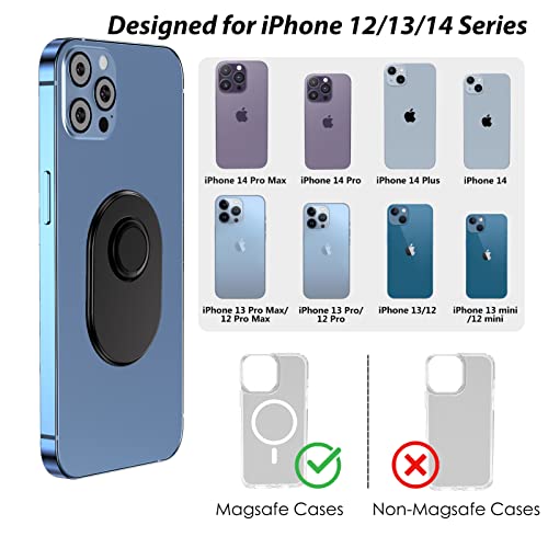 Magnetic Phone Ring Holder for iPhone 14 13 12 Series, Finger Ring Grip Stand Compatible with iPhone 14/14 Plus/14 Pro/14 Pro Max/13/13 Pro/13 Pro Max/12/12 Pro Max Phone Stand with Strong Magnet