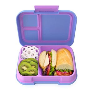 bentgo® pop - bento-style lunch box for kids 8+ and teens - holds 5 cups of food with removable divider for 3-4 compartments - leak-proof, microwave/dishwasher safe, bpa-free (periwinkle/pink)