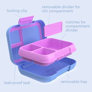 Bentgo® Pop - Bento-Style Lunch Box for Kids 8+ and Teens - Holds 5 Cups of Food with Removable Divider for 3-4 Compartments - Leak-Proof, Microwave/Dishwasher Safe, BPA-Free (Periwinkle/Pink)