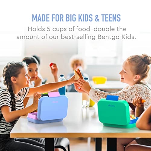 Bentgo® Pop - Bento-Style Lunch Box for Kids 8+ and Teens - Holds 5 Cups of Food with Removable Divider for 3-4 Compartments - Leak-Proof, Microwave/Dishwasher Safe, BPA-Free (Periwinkle/Pink)