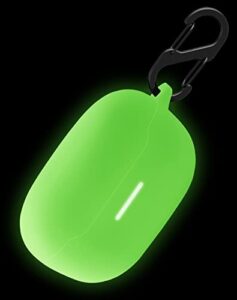 geiomoo silicone case compatible with jbl endurance race, protective cover with carabiner (luminous green)