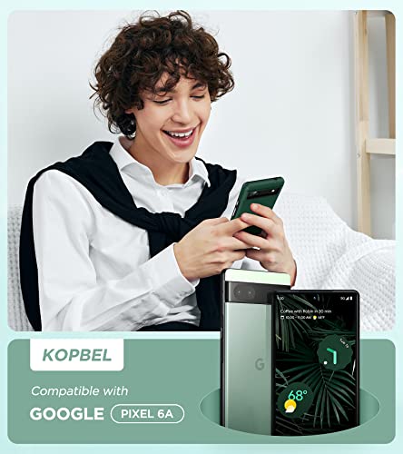 Kopbel for Google Pixel 6A Case [Military Grade Shockproof] with 2 Tempered Glass Camera Lens Protector, Dual Layer Protective Case for Pixel 8A Green